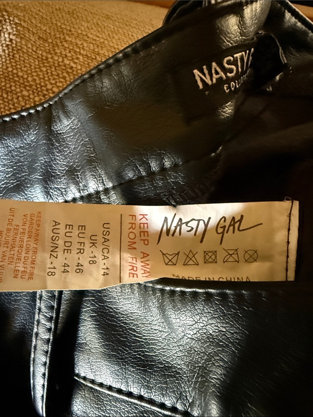 Nasty Gal Black Faux Leather High-Waist Flare Leg Pants us 14 NWT - Picture 5 of 7
